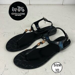 Coach Piccadilly Jelly Sandal, Black Size 10, Worn Once